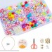 Aster Bibivisa DIY Beads Set600+pcs for Kids Craft Toys Jewelry Making Kits DIY Bracelets Necklaces Pearls Beads 24 Shapes of Kitty Bows Flowers Gift for Girls 4 Years up Princess Style Box B07MJ75BD4